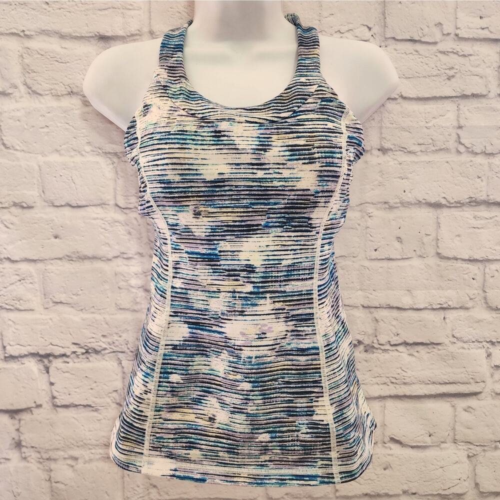 Lululemon Sz 4 Enhearten Tank Blurry Belle Deep Zinfandel Built in Bra